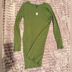 Wild Fable Olive Green Ribbed Dress